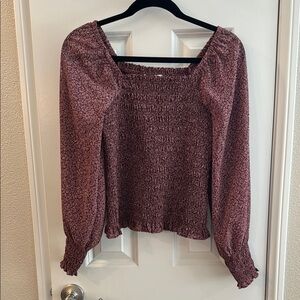 NWT Madewell Smocked Square Neck Chiffon Top